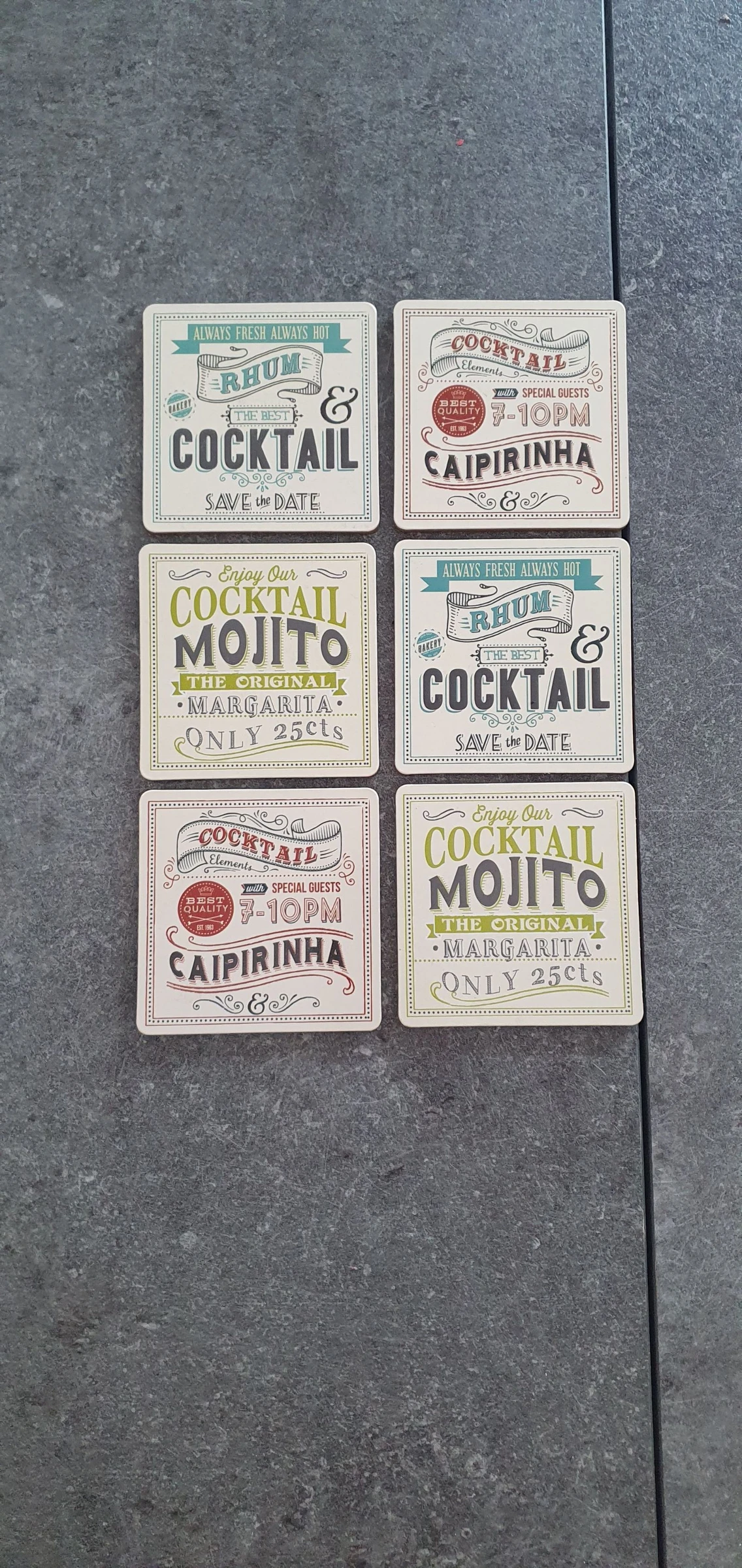 6 sous verre
